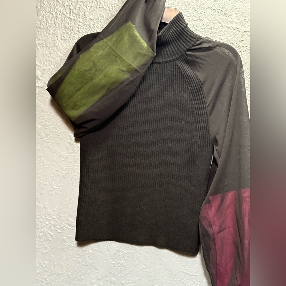 Colorblock Turtleneck Sweater